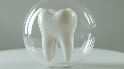 Clean Tooth in Glass Sphere