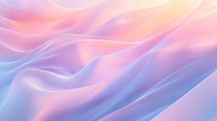 Obraz premium A modern abstract background with light, semi-transparent waves and soft gradients in muted pink, lavender, and sky blue, evoking a gentle, futuristic tone