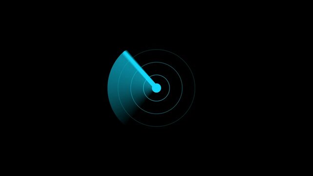 Neon Glow Searching Radar Screen Animation on dark Background