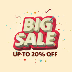 Big sale banner. Vector illustration up to 20 off