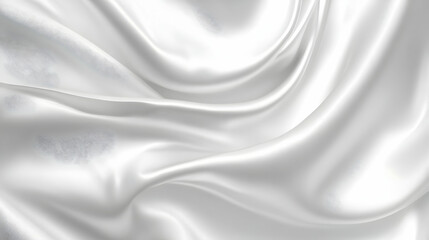 Naklejka premium Abstract White Satin Fabric Draped with Soft, Elegant Folds