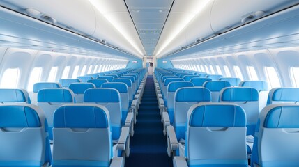 Exploring the sleek and stylish interior design of a modern passenger aircraft cabin