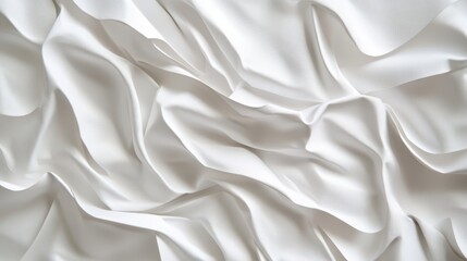 Obraz premium A close-up view reveals the delicate textures of crumpled white paper, showcasing intricate folds and shadows that create an artistic play of light and depth in a minimalist composition.
