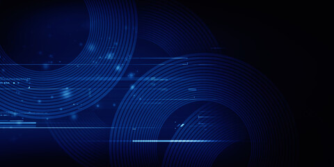 2d illustration Abstract futuristic electronic circuit technology background