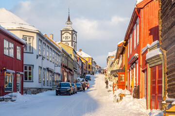 Winter in the world heritage city of Roeros (Røros)