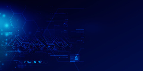 2d illustration Abstract futuristic electronic circuit technology background