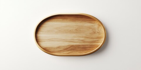 A plain, oval-shaped frame made of wood and gold, standing out against a white background.