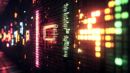 Retro arcade style 3D FREE letters with pixelated light effects