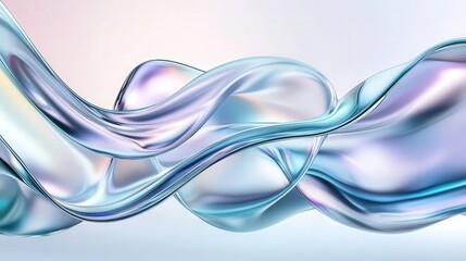 Naklejka premium An abstract background of iridescent liquid metal textures in cool tones like silver, teal, and violet, blending in smooth waves for a tech-modern feel