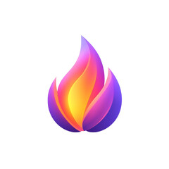 3D Fire Flame Icon - Camping and Energy Concept
