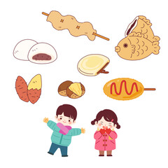 Korean street food in winter