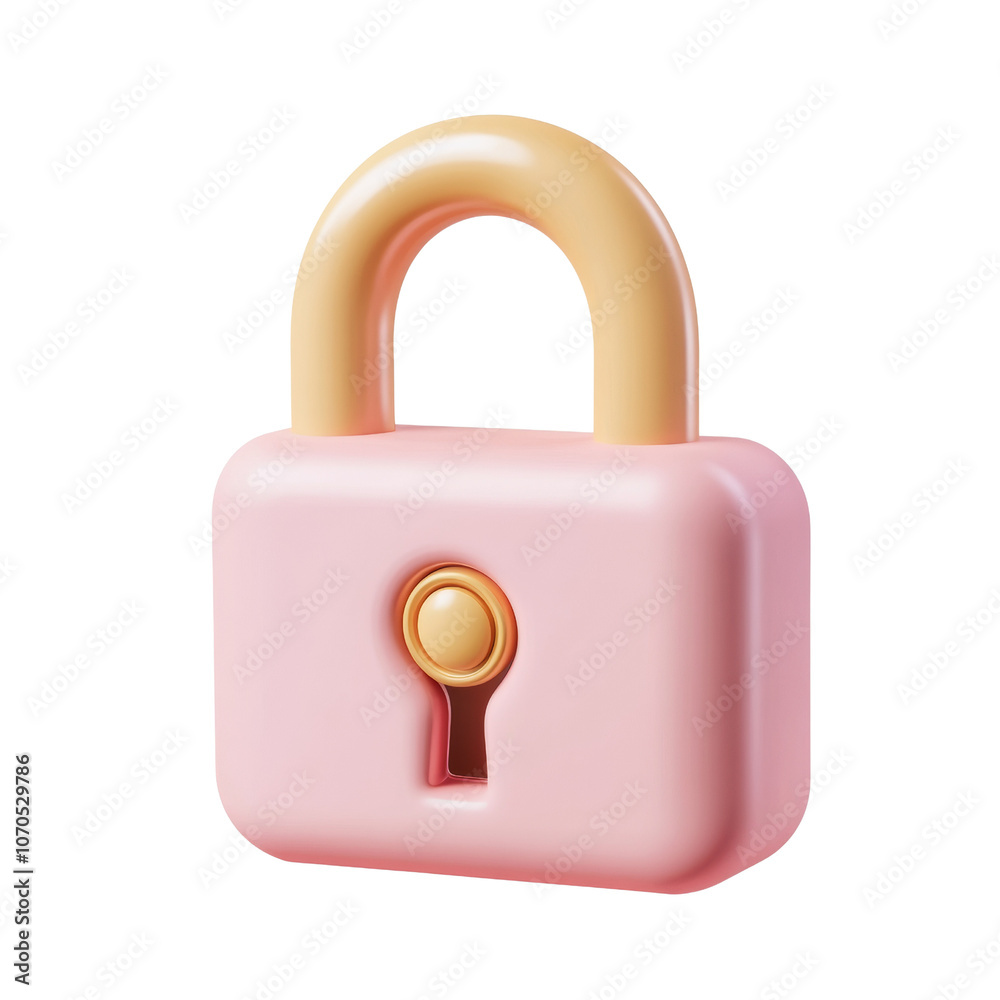 Poster 3d padlock icon - security and privacy concept