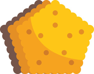 Vector illustration featuring three square crackers stacked on top of each other, creating a visually appealing representation of a classic snack