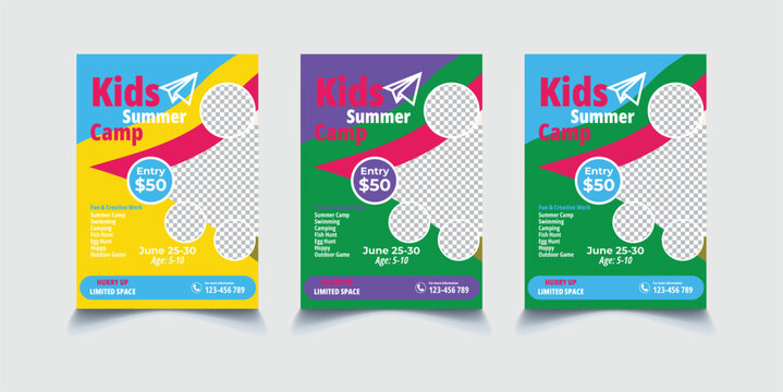 Vibrant Kids Summer Camp Flyer Design for Fun-Filled Adventure