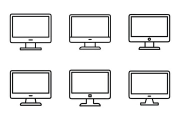 Monitor icon bundle set in vector art