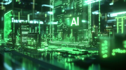 Obraz premium AIと半導体