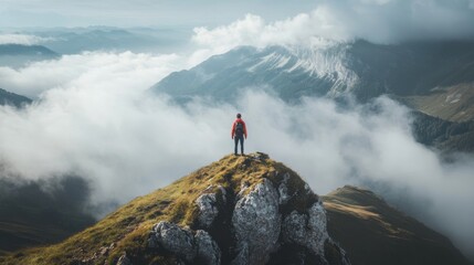 inspiration image with a lonely man facing mountains