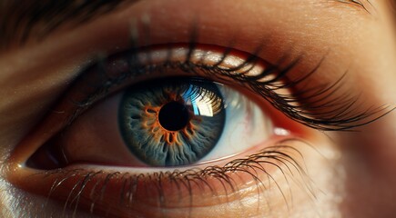 Naklejka premium close up of beautiful woman eye