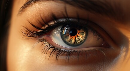 Naklejka premium close up of beautiful woman eye