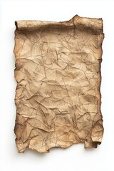 Obraz premium Blank scrap of parchment in white background