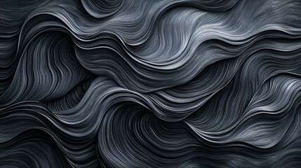 Obraz premium Wavy black lines on dark gray background with flowing organic shapes, pattern, wavy, black, lines, dark gray, background, flowing