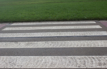 Fototapeta premium marking on asphalt, pedestrian crossing.