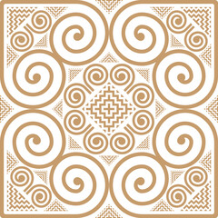 Golden Hmong ethnic pattern imitating Hmong embroidery, which is a traditional and unique pattern.