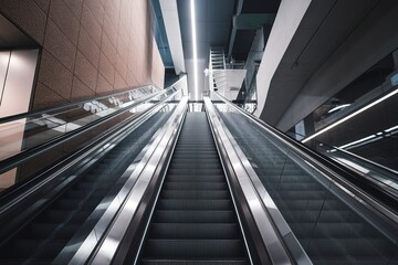 Obraz premium An indoor setting, possibly a modern building or transit hub