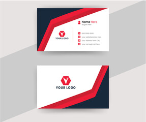 Red Business Card Template. Vector Design.