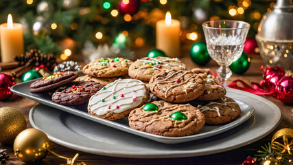 Naklejka premium AI-generated images of mouth-watering Christmas cookies 