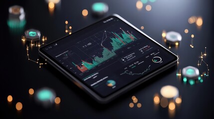 Fototapeta premium Digital dashboard with cost of equity and debt, illustrating economic principles in valuation