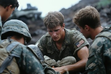 A group of soldiers unites to provide emergency medical care to a fellow serviceman, showcasing teamwork, respect, and the harsh realities of military duty.