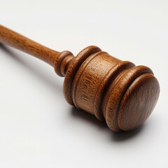 Wooden gavel isolated on white background