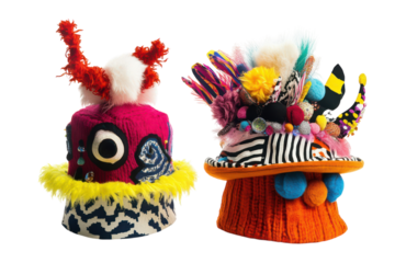 Creative Designs Outrageous Harajuku Hats Isolated On Transparent Background on transparent background