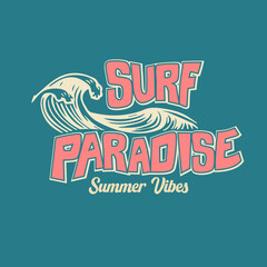 Surf Paradise Summer Vibes Retro Waves ocean design