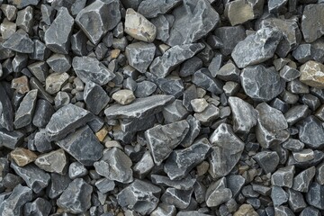 Grey Gravel: Background of Pebbles and Rocks on the Ground