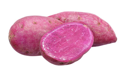 Sweet potato isolated on white background.