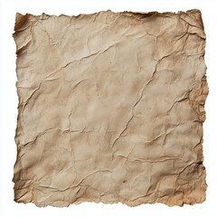 Blank scrap of parchment in white background