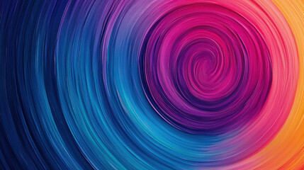 Obraz premium Vibrant and cheerful background with circular rainbow swirl, blending hues of pink, blue, and purple, creating dynamic and energetic visual effect