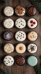 Obraz premium Perfect holiday pudding adorned with vibrant red berries and festive greenery, creating an elegant Christmas dessert presentation for a joyful celebration