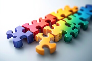 Obraz premium A colorful puzzle piece representing growth and diversity within the autism community, embodying the unique strengths and experiences of individuals while promoting inclusivity and understanding.