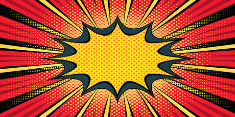 Retro comic book explosion design background.