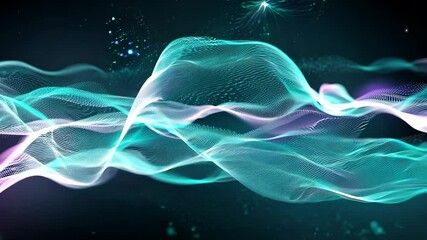 A purple and blue wave with a white line - Powered by Adobe