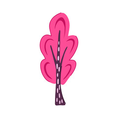 sketch tree doodle flat cartoon. forest leaf, green drawing, creative simple sketch tree doodle flat sign. isolated symbol vector illustration