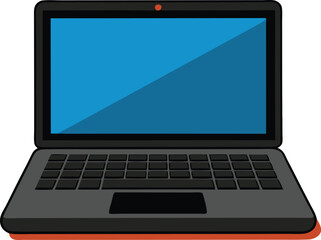 Modern Black Laptop Vector Illustration