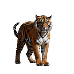 Obraz premium An isolated image of a tiger on a white background. 