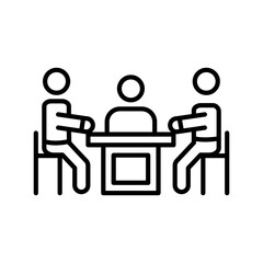 Fototapeta premium Meeting Outline Icon, Vector illustration