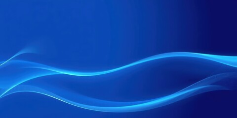 Fototapeta premium Blue abstract futuristic background with minimal tech wavy lines, technology, abstract