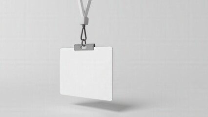 Lanyard badge mockup featuring a suspended white ID card, perfect for professional design presentations.