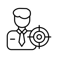 Customer Target Outline Icon, Vector illustration